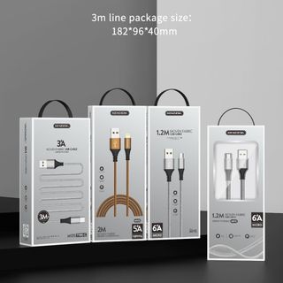 Cáp sạc Sendem M13S 3A bện vải dài 3M Chân TypeC