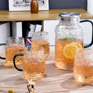 BỘ BÌNH THỦY TINH KÈM 6 LY HỌA TIẾT