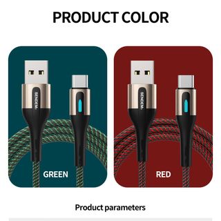 Cáp sạc Sendem T10 6A bọc dù có đèn thở Chân IPhone
