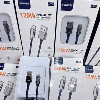 Cáp sạc siêu nhanh Sendem T55 120W chân TypeC