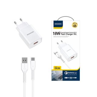 Bộ sạc nhanh Sendem OG36 QC3.0 18W chuẩn Châu Âu Chân TypeC