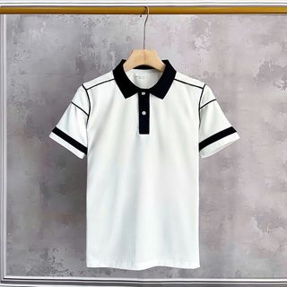 ÁO POLO NAM, POLO TRẮNG ĐEN PHỐI CAO CẤP