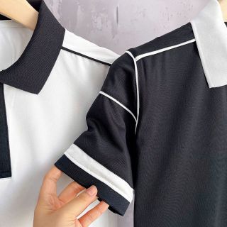 ÁO POLO NAM, POLO TRẮNG ĐEN PHỐI CAO CẤP