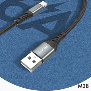 Cáp sạc nhanh Sendem M28 6A bọc dù dài 1M Chân TypeC