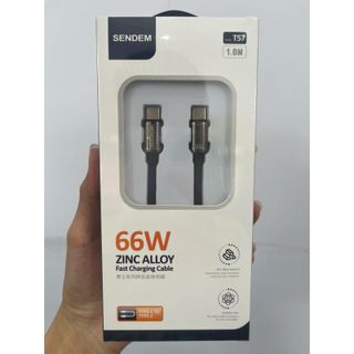Cáp sạc siêu nhanh Sendem T57 66W chân C to C