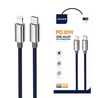 Cáp sạc nhanh Sendem T56 PD30W chân IPhone