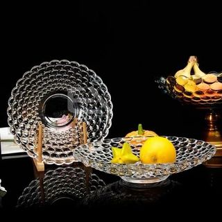 ĐĨA THỦY TINH TRÒN CHẤM BI 24CM P001 (T16)