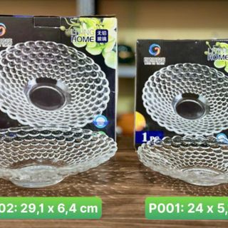ĐĨA THỦY TINH TRÒN CHẤM BI 24CM P001 (T16)