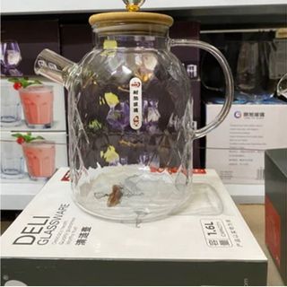 BÌNH THỦY TINH CHỊU NHIỆT 1,6L NẮP GỖ SANG TRỌNG