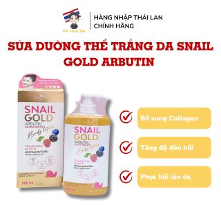 [Combo dưỡng trắng] Sữa Dưỡng Thể Trắng Da Snail Gold Arbutin Mix Berry Precious Skin 500ml