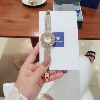 ĐỒNG HỒ NỮ CHÍNH HÃNG MỚI NHẤT FUNMEI F2030 FULL ĐÁ PHA LÊ ĐI KÈM TEM KÍCH HOẠT ĐIỆN TỬ