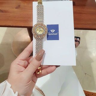 ĐỒNG HỒ NỮ CHÍNH HÃNG MỚI NHẤT FUNMEI F2030 FULL ĐÁ PHA LÊ ĐI KÈM TEM KÍCH HOẠT ĐIỆN TỬ