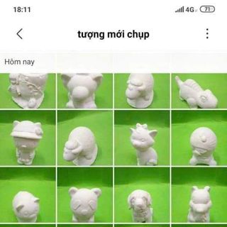 Tượng thạch cao combo 108 con 100 cọ 12 màu 20 khay chỉ 850k được free ship