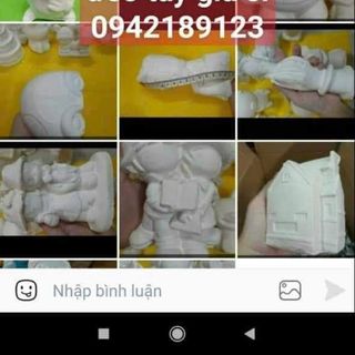Tượng thạch cao combo 108 con 100 cọ 12 màu 20 khay chỉ 850k được free ship