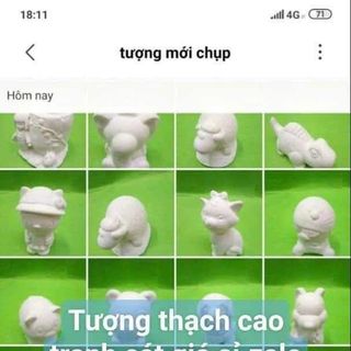 Tượng thạch cao combo 108 con 100 cọ 12 màu 20 khay chỉ 850k được free ship