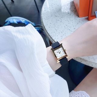ĐỒNG HỒ NỮ CAO CẤP MỚI NHẤT HEMES DÂY DA MẶT SỐ NIỀNG TRƠN VÀNG