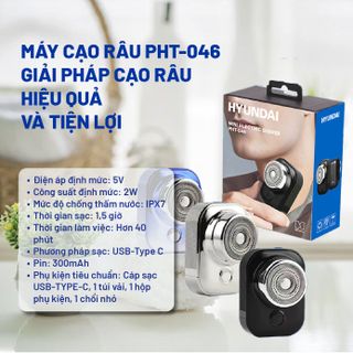 Máy Cạo Râu Hyundai PHT046BK Chính Hãng Bảo Hành 12 Tháng