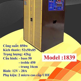 LOA KÉO SOUNDBOX SB-1839 ( KÈM 2 MICRO KHÔNG DÂY ) SB1839