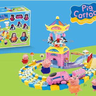 Bộ xe đường ray heo Peppa 2136