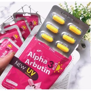 Viên Bột Kích Trắng Kyra Alpha Arbutin 3 Plus Đêm, Ngày UV Trắng Da Mịn Hàng Thái Lan Chính Hãng