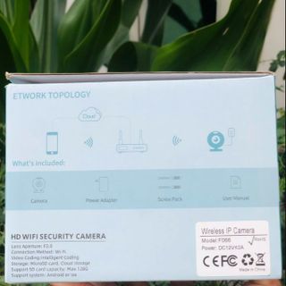 Camera Wifi Yoosee F066-15MP 4 mắt 3 màn hình , có đèn báo nhấp nhấy (Black)