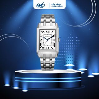 Đồng hồ nam cao cấp ROSSINI 1425W01A - dây thép không gỉ màu bạc - mặt vuông màu trắng size 29*29mm