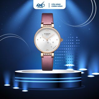 Đồng Hồ Nữ Cao Cấp ROSSINI 5858G01A - Dây Da Thật Màu Rượu Đỏ - Mặt Tròn Màu Trắng Size 33mm