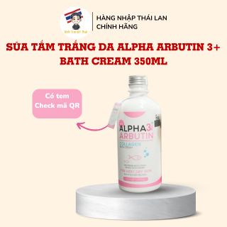 Sữa Tắm Trắng Da Alpha Arbutin 3+ Plus Collagen Bath Cream 350ML Dưỡng Trắng X3 Chính Hãng Thái Lan