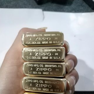Bật Lửa ZIPPO Mỹ, Bật Lửa ZIPPO USA Tái Bản 1941 Họa Tiết FOUNDER'S DAY RUỘT VÀNG