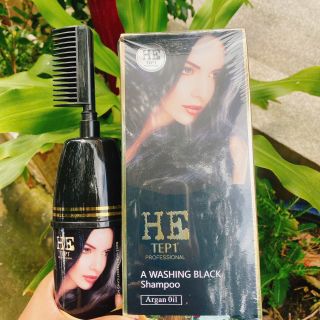 LƯỢC NHUỘM TÓC THÔNG MINH MÀU ĐEN PHỦ BẠC 100% HE TEP1 - 200ML