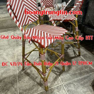 Ghế Quầy Bar mây nhựa ngoài trời ghế bar nhựa giả mây cao cấp