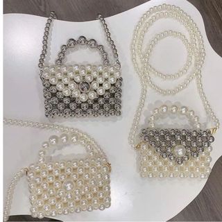 Túi ngọc trai đeo chéo nữ dệt tay cao cấp đa năng mini