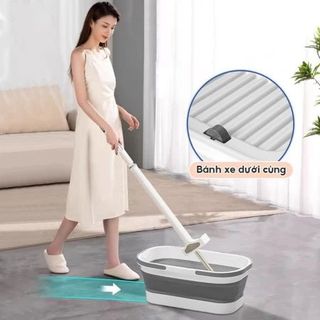 BỘ CÂY LAU NHÀ 42CM KÈM THÙNG GẤP GỌN