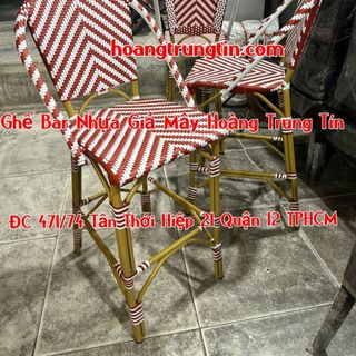 Ghế bar mây tre nhựa ngoài trời Hoàng Trung Tín