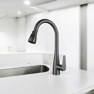 Vòi rửa chén rút dây inox nano xám-KC6035N