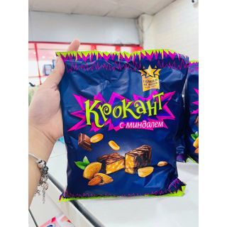 Kẹo Nga Socola Krokant Nhân Hạnh nhân Giòn - Độ Ngọt 6/10, Date 12/2025, 500gr - Hàng Nhập Khẩu Từ Nga