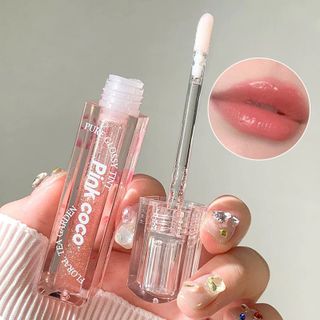 PINKCOCO SON BÓNG ánh sáng nước mịn lấp lánh môi bóng dưỡng ẩm lâu trôi không phai