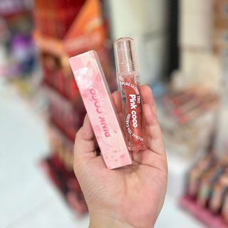PINKCOCO SON BÓNG ánh sáng nước mịn lấp lánh môi bóng dưỡng ẩm lâu trôi không phai