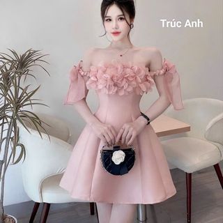 Váy Hồng Thiết Kế Đính Hoa Tơ A618H-149K