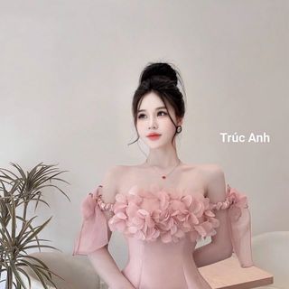 Váy Hồng Thiết Kế Đính Hoa Tơ A618H-149K
