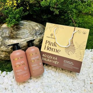 Combo Gội Xả Phục Hồi Tóc Hư Tổn Tinh Chất Thiên Nhiên PINK HOME Giúp Tóc Chắc Khỏe, Suôn Mượt