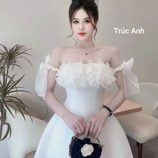 Váy Trắng Thiết Kế Đính Hoa Tơ A618T-149K