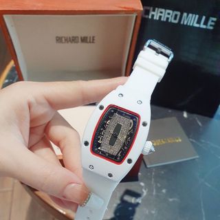 XẢ KHO ĐỒNG HỒ NỮ TRUNG CẤP HOT TREND RICHA DÂY CAO SU TRẮNG