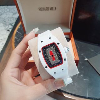 XẢ KHO ĐỒNG HỒ NỮ TRUNG CẤP HOT TREND RICHA DÂY CAO SU TRẮNG