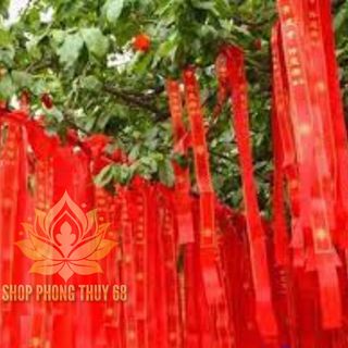 Cuộn 100 Dây Phúc Đới - Dây Ước Nguyện Bình An May Mắn Phù Hợp Trang Trí Nơi Tâm Linh Thờ Tự Chùa Chiền Đình Chất Liệu Vải