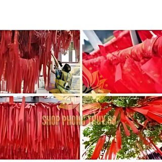 Cuộn 100 Dây Phúc Đới - Dây Ước Nguyện Bình An May Mắn Phù Hợp Trang Trí Nơi Tâm Linh Thờ Tự Chùa Chiền Đình Chất Liệu Vải