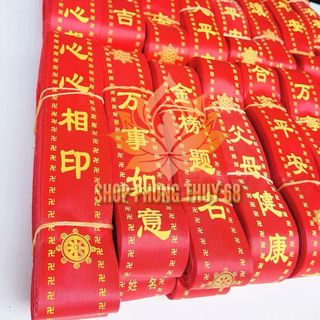 Cuộn 100 Dây Phúc Đới - Dây Ước Nguyện Bình An May Mắn Phù Hợp Trang Trí Nơi Tâm Linh Thờ Tự Chùa Chiền Đình Chất Liệu Vải