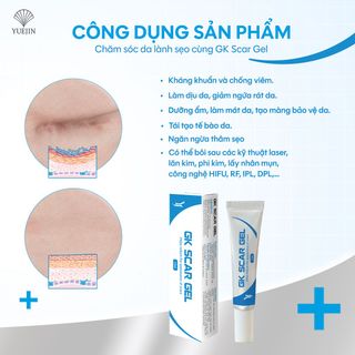 Gel trị sẹo GK SCAR GEL lấp đầy Sẹo Rỗ, Sẹo Lõm, làm phẳng Sẹo Lồi, Sẹo Thâm 15ml của Yuejin