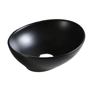Chậu lavabo màu đen hình oval loại đặt bàn phong cách Bắc Âu SB29M