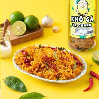 Khô gà lá chanh loại 1 hủ PET 930ml (300g) Đậm đà hương vị